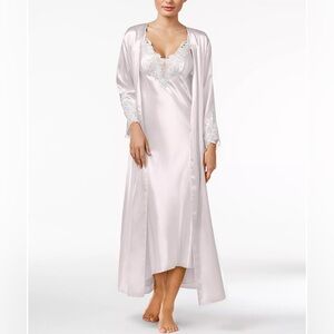 Stella Satin Venise Robe and Gown Set (Rose)